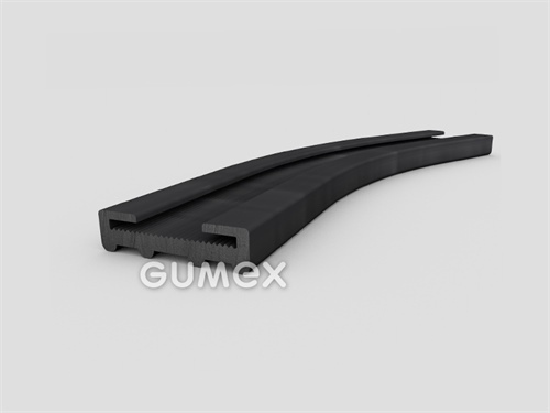 "C" Gummiprofil, 29x7,5/1,5/25mm, 2-Ströme, 70°ShA, EPDM, -40°C/+100°C, schwarz, 